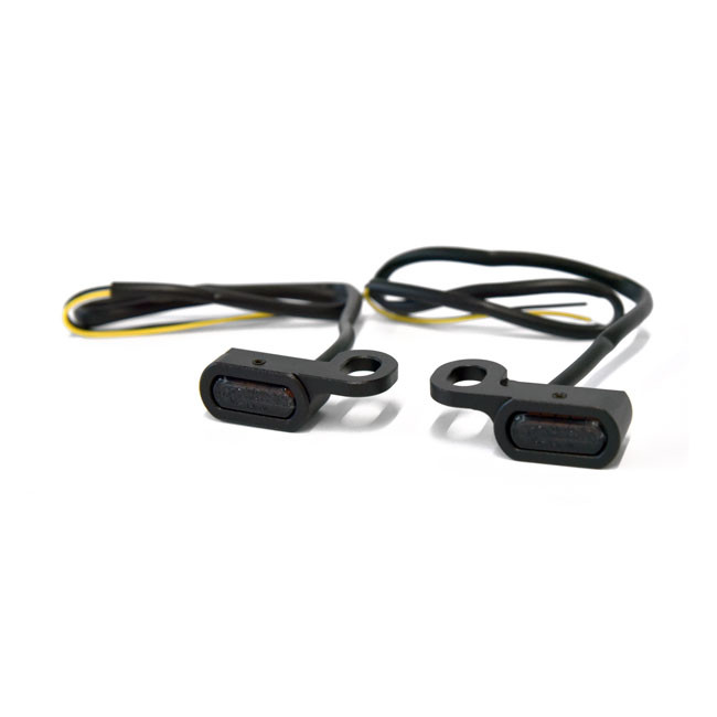 Schwarze Mini LED Blinker für HD Touring FLSS V ROD