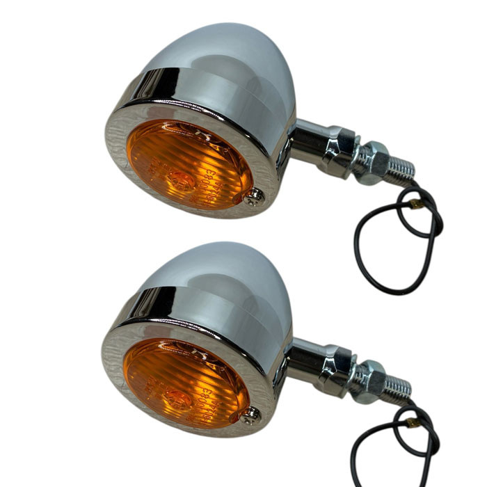 Boule clignotante chrome avec un long bras