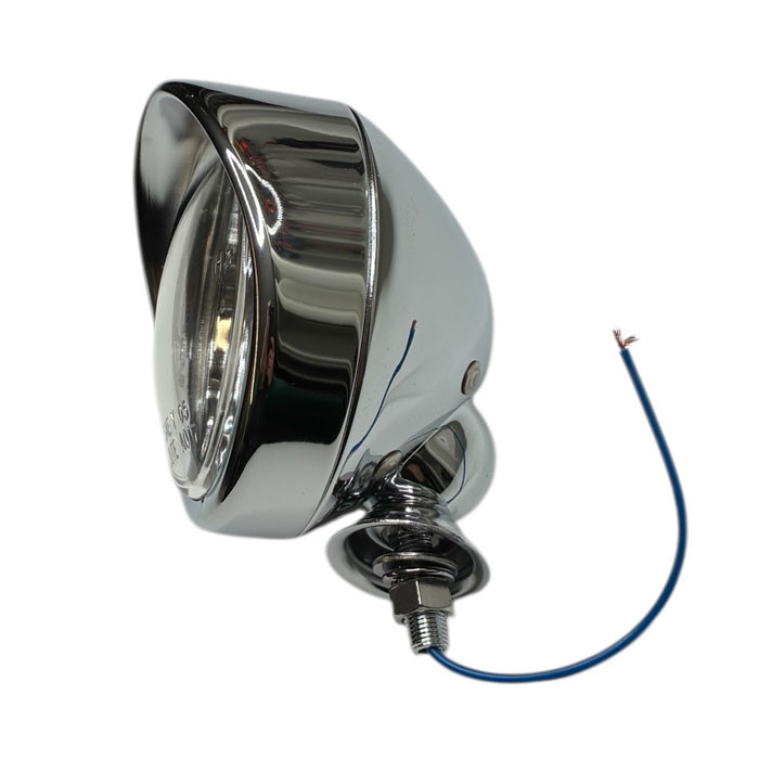 Kleiner 4 Zoll Fernlicht Scheinwerfer chrom mit Visor