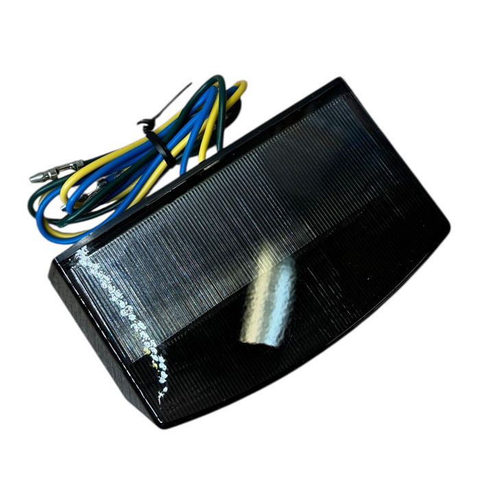 Boston LED taillight, black with smoked lens and license plate light