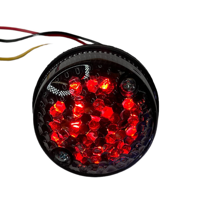 Round LED Taillight smoked with license light