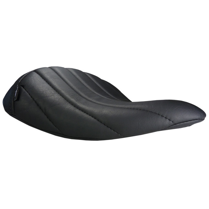 Schwarzer flacher Motone Solositz im Tuck and Roll Style