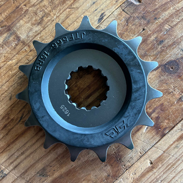 JT SPROCKETS Geräuschgedämpftes Stahlritzel vorne 15 Zähne