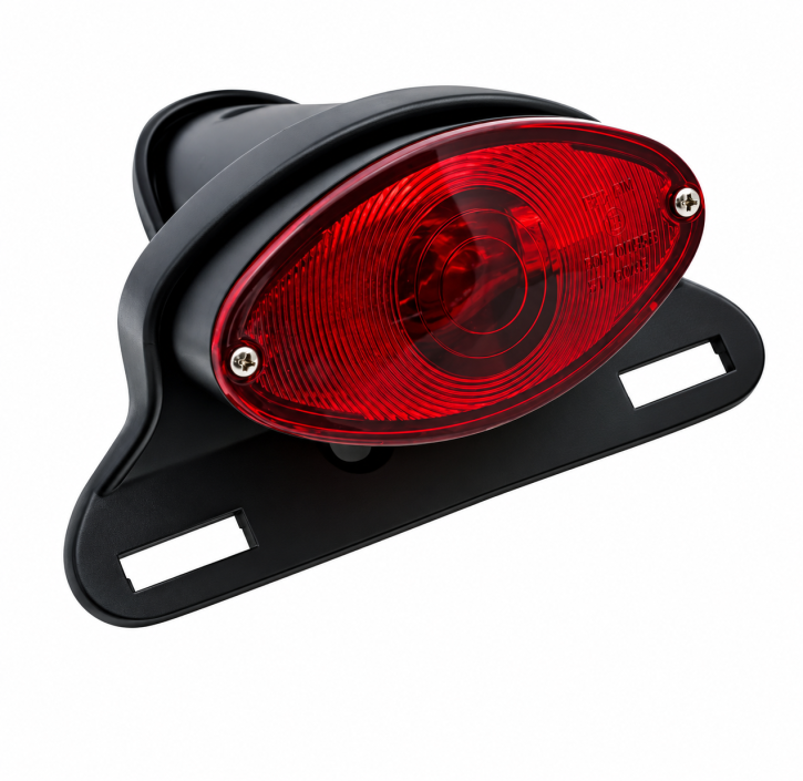 Cateye Motorrad Rücklicht Schwarz mit Halter ECE-geprüft