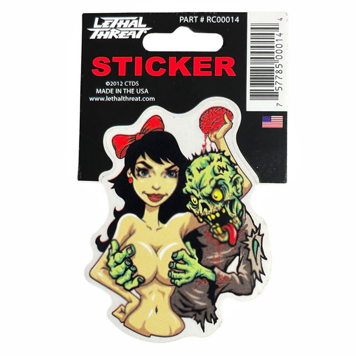 Aufkleber Pin up with Zombie