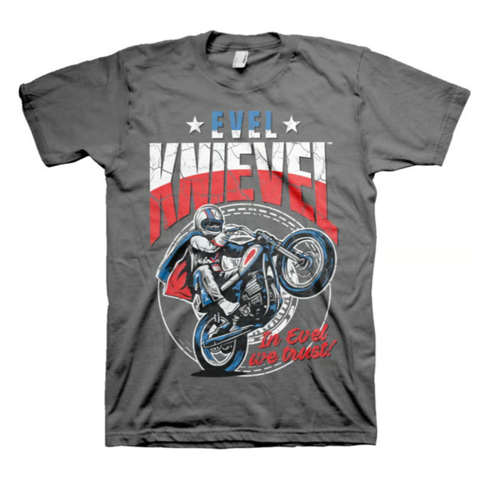 T-shirt Evel Knievel in Evel we trust gray XXL
