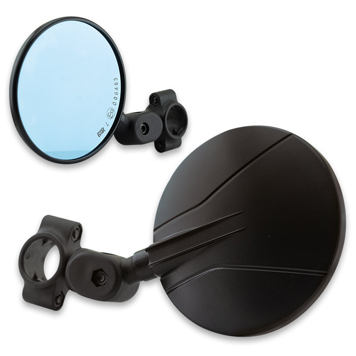 E geprüfter ABS Spiegel schwarz mit Klemme für 22-24 mm