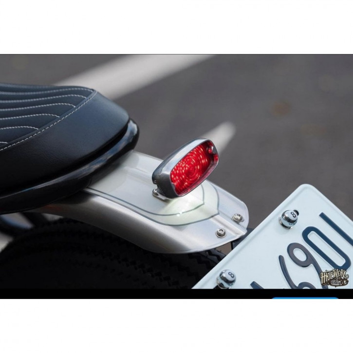 Feu arrière de moto en aluminium LED, poli