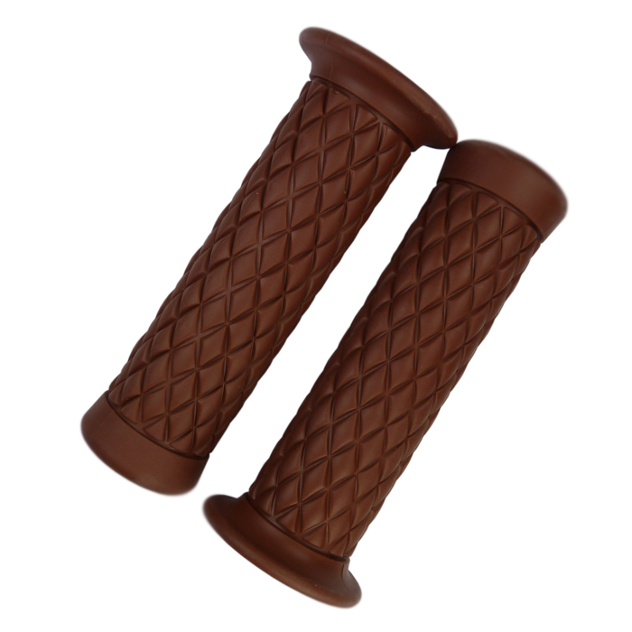 Poignées De Guidon Moto Suuonee Vintage - 2 Pièces 22mm, Marron Foncé, Résistantes à L'eau Et à L'huile