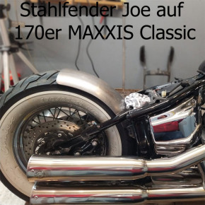 Runder Motorrad Stahlfender Joe 200 mm breit