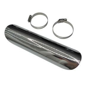 Chrome heat shield 2-1/4" - 57 mm - 254 mm long