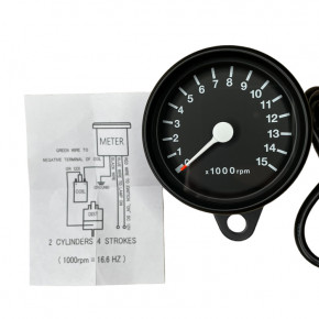 Electronic black rev counter 60 mm