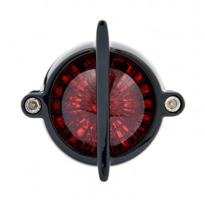 LED Aluminium black Taillight round fishtail style