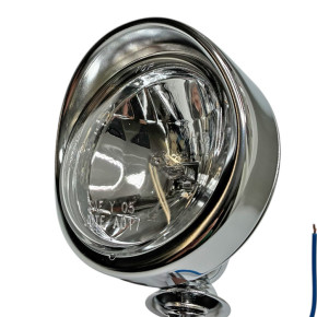 Kleiner 4 Zoll Fernlicht Scheinwerfer chrom mit Visor
