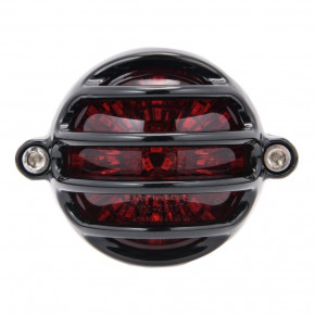 LED Aluminium black Taillight round Prison style