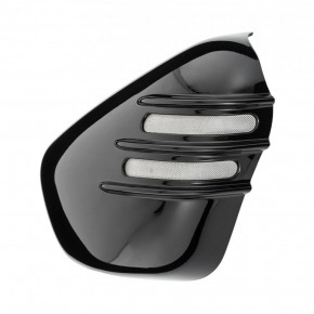 Ribbed Style Seitendeckel für Triumph Bobber Speedmaster schwarz glanz