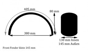 Short front fender with flange and support for Softail Breakout